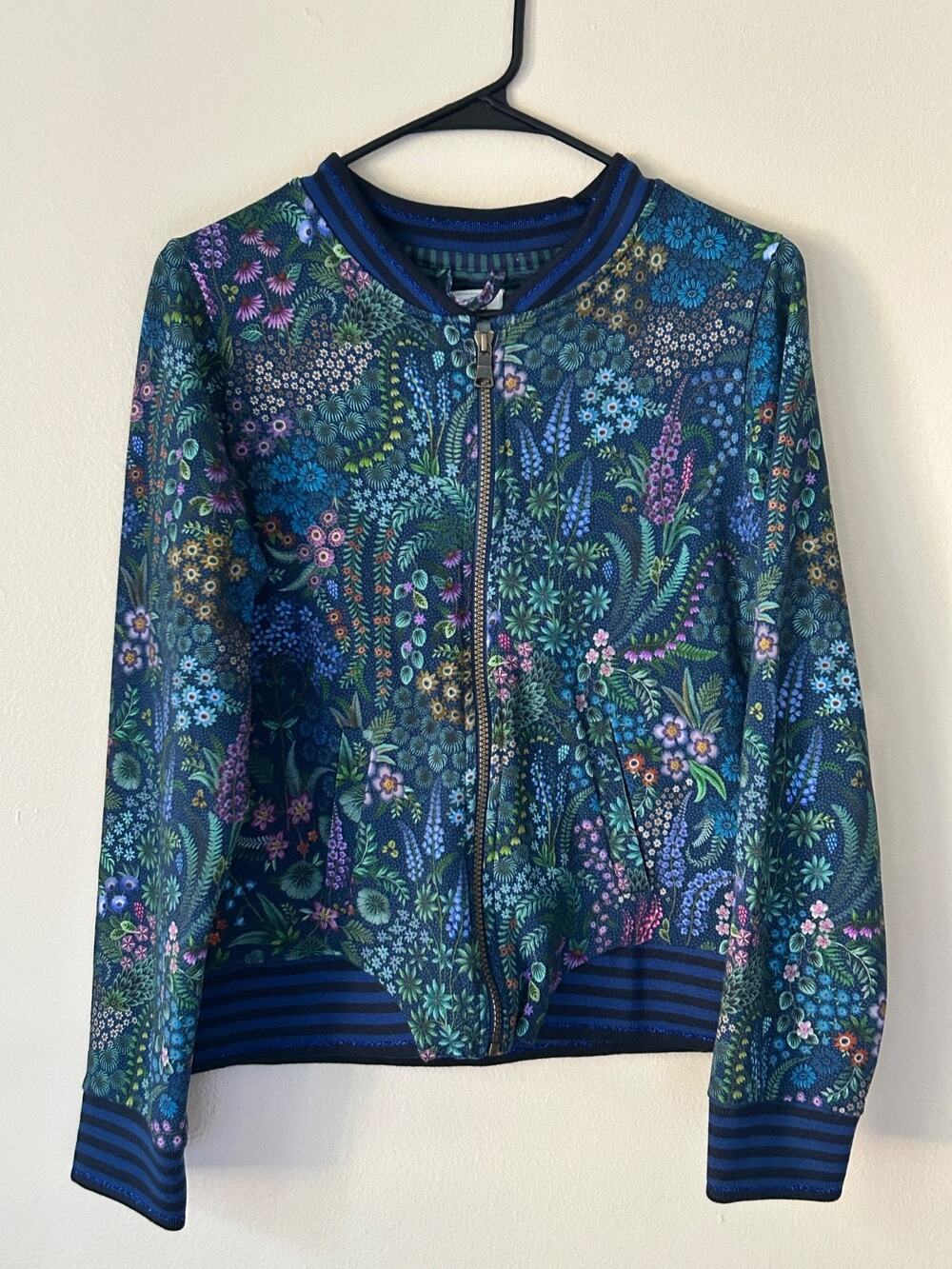 Pip Studio Amsterdam "Nicos" Floral Zip-Up Lounge Jacket sz 6